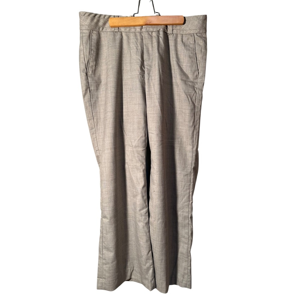Banana Republic Women's Sz 12 Petite Dress Pants Trousers Wide Leg Taupe Heather